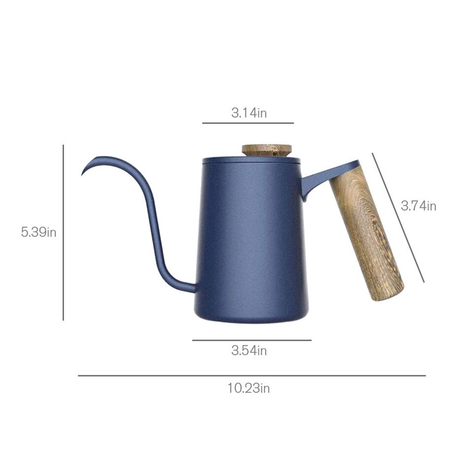 VOGVIGO cafetière en céramique Pot col de cygne émail manuel verser sur goutte à goutte bouilloire théière grande capacité lait eau cruche pichet outils: Bleu