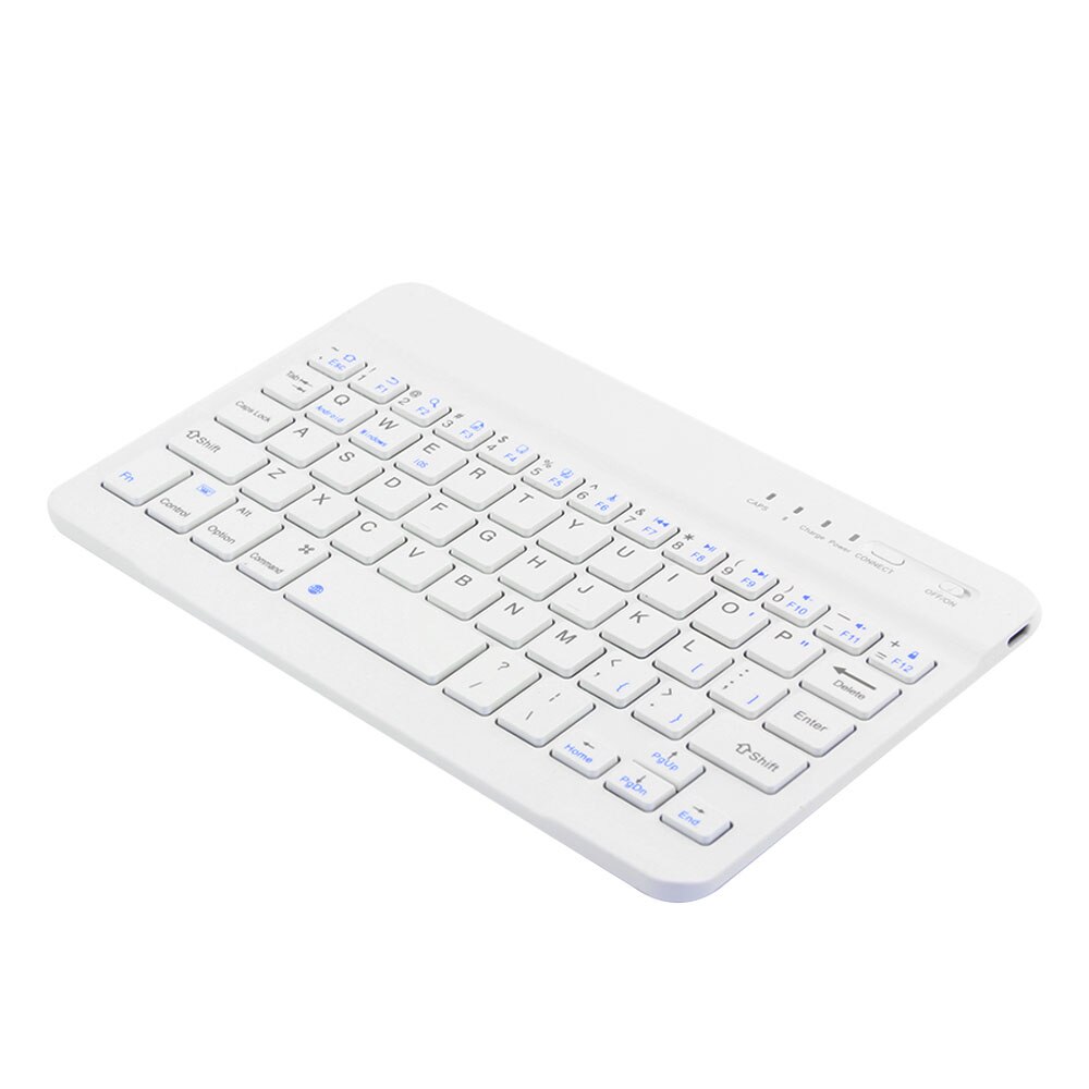 CHYI Ultra Slim Wireless Bluetooth Keyboard voor IPad Multimedia Mini Bluetooth Keyboard voor IOS Android Tablet Smartphone PC: White