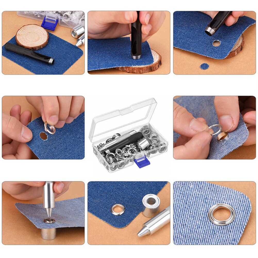 12mm Spikes Rivet Home DIY Metal Eyelet Set Buckle Installation Tool Repair Fastener Grommet Leathercraft Hole Punch Sewing