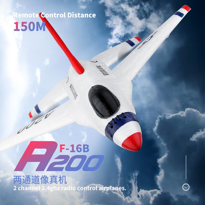 Wltoys XK A200 F-16B RC Airplane 2.4GHz 2CH RC Plane Flight Toys for Kids Boys VS FX802