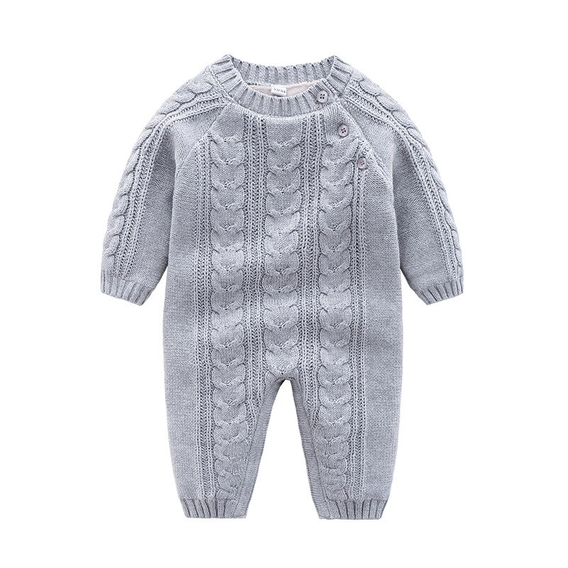 Winter newborn baby boy sweater Knitted clothes Thick long sleeve round neck baby girl romper