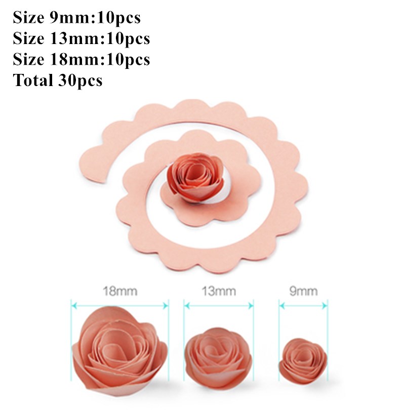 30pcs Multi Size Rose Flower Quilling strisce di carta Craft Make Paper Flowers Kit per Scrapbooking Quilling Paper Set: Pink