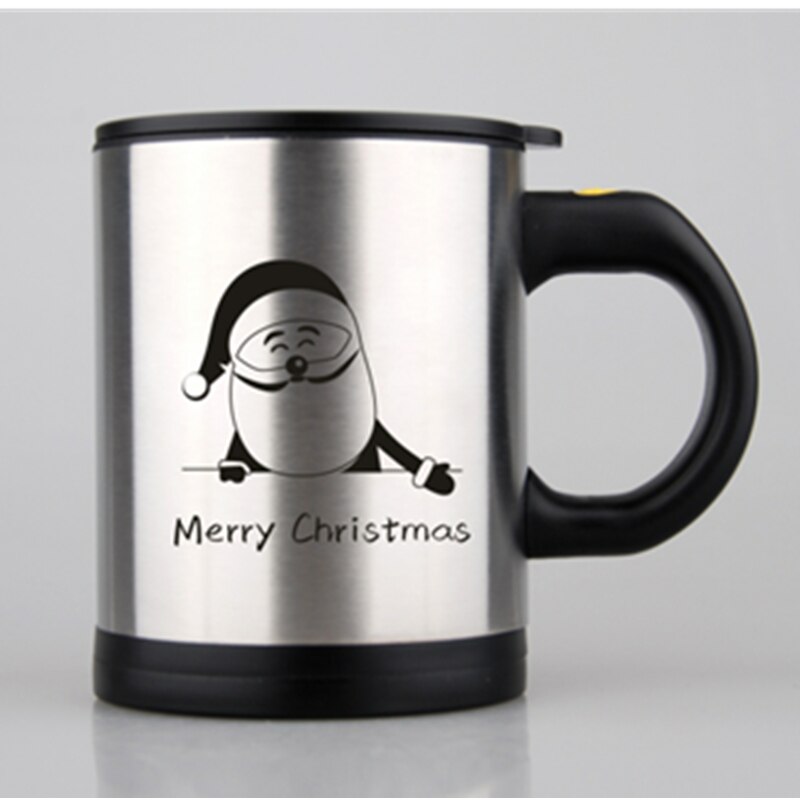 Jul muggar automatisk elektrisk lat självrörande mugg kopp kaffe mjölk blandning mugg smartjuice mix kopp drinkware: God jul