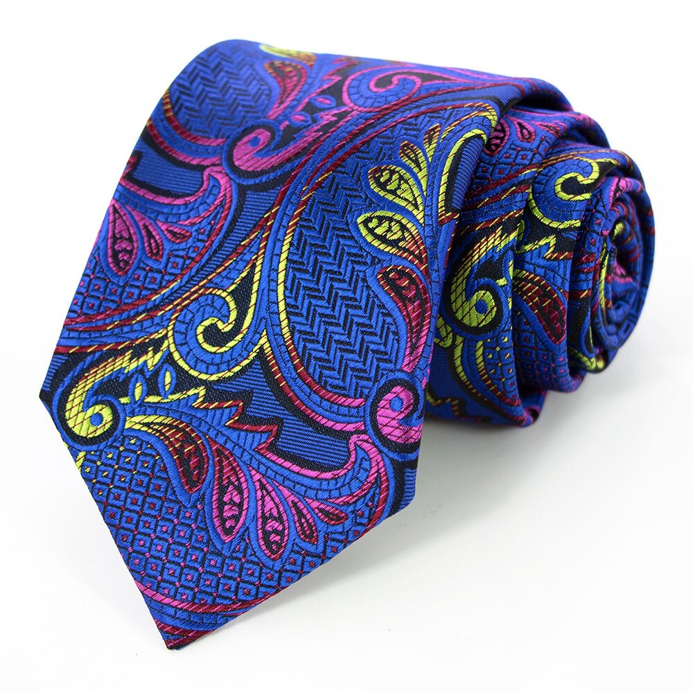 KAMBERFT Silk Mens Ties 8cm Floral Paisley Jacquare Woven Ties For Men Cravata Business Wedding Accessories: 06