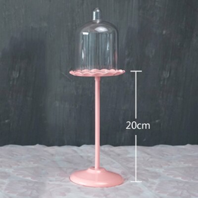SWEETGO Mini cup cupcake stand with PC dome cover pink cake tools for wedding table decoration bakeware Kitchen,Dining & bar: High