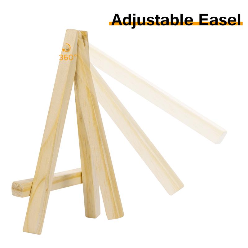 10 Sets Canvas and Easel Set Natural Easel Set Painting Craft Drawing Kit for Artist Hobby Painter