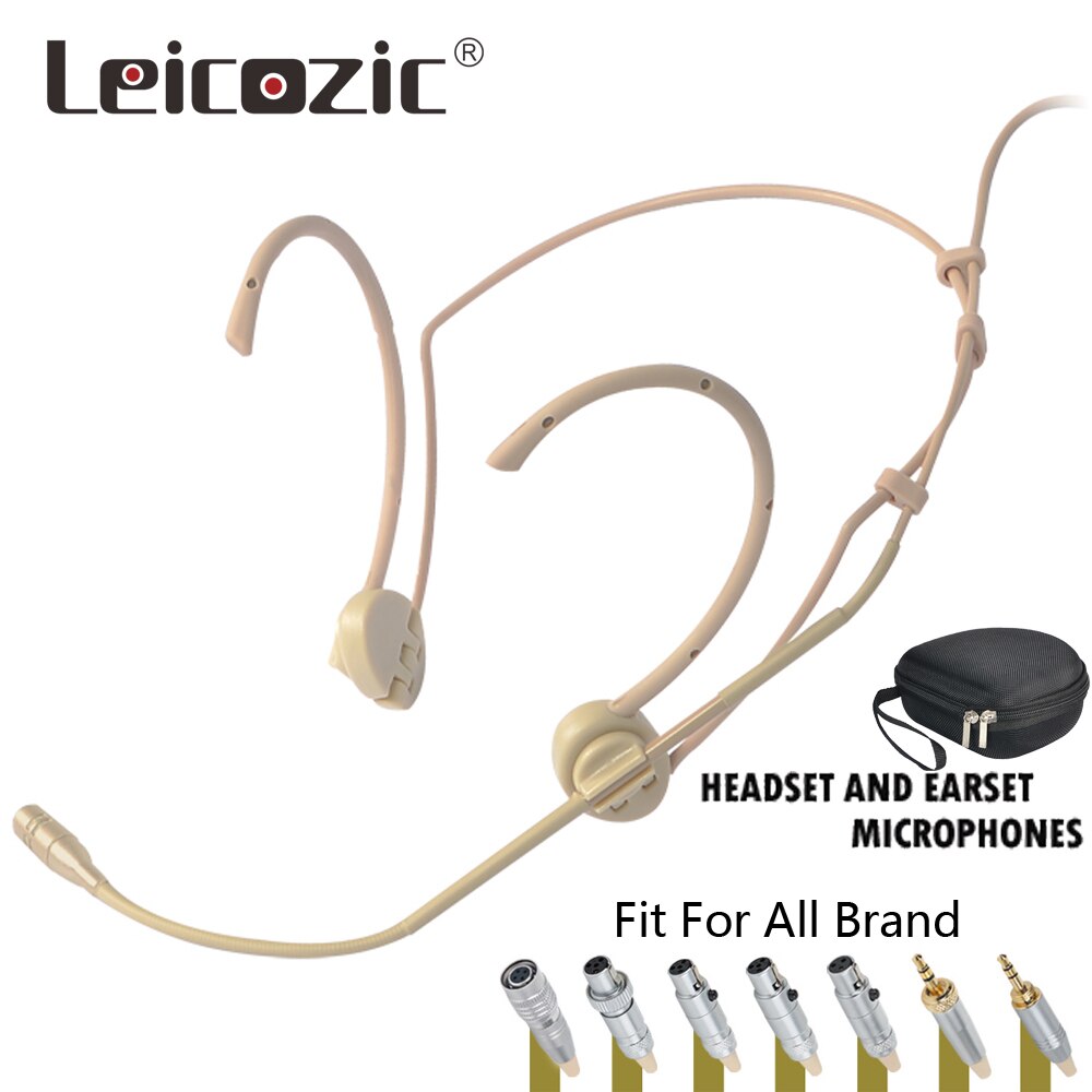Leicozic Top Condensor Mini 4Pin XLR TA4F Oorhaak Mic Headset headset Microfoon Draadloze BodyPack Zender