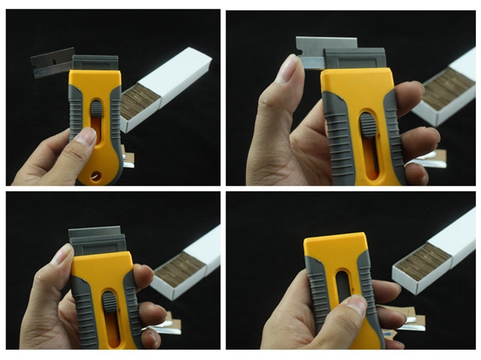 2,2 * 3,9 cm Kohlenstoffstahl Sicherheitsschaber Messer Rasierklingen Ersatz für Autoverpackung 100 Klingen/Box MO-74