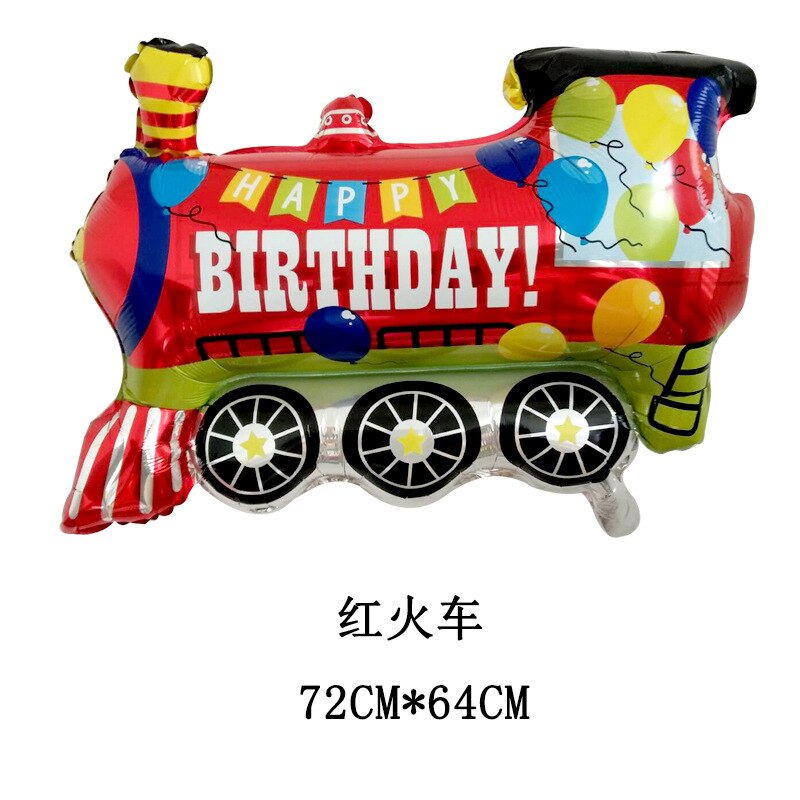 Tegneserie transport legetøjsbil aluminiumsfolie ballon børn tillykke med fødselsdagen mødested dekoration ballon børn fest balloner: Rødt tog