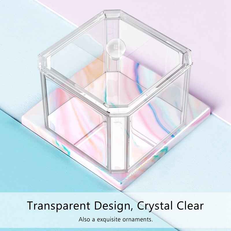 Dispenser til opbevaring af vatpinde klar vatpindholder opbevaringsboks til bomuldsknopper, opbevaringsboks til kosmetik makeup opbevaring