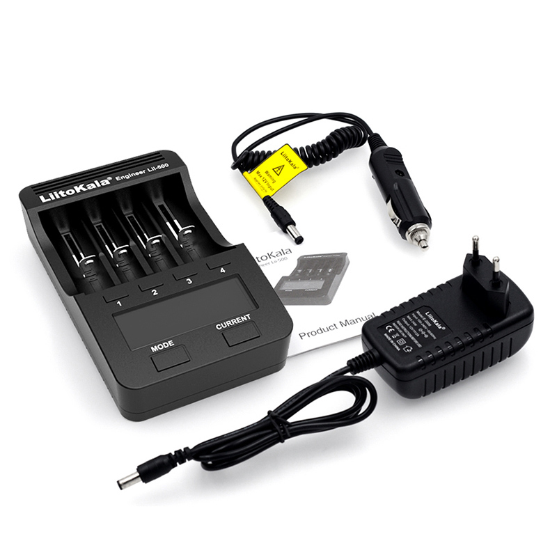 Liitokala Lii-500 Lii-PD4 Lii-500S LCD 3.7V 18650 18350 18500 21700 20700B 20700 14500 26650 AA NiMH lithium-battery Charger: Lii-500 Full set