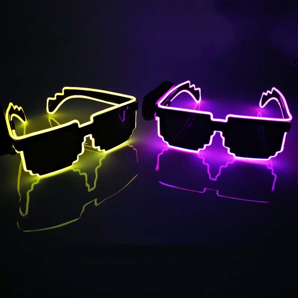 Decorações brilhantes para cosplay, adereços para festa, óculos com luz led piscante, óculos luminosos de led, óculos de sol brilhantes, óculos de mosaico