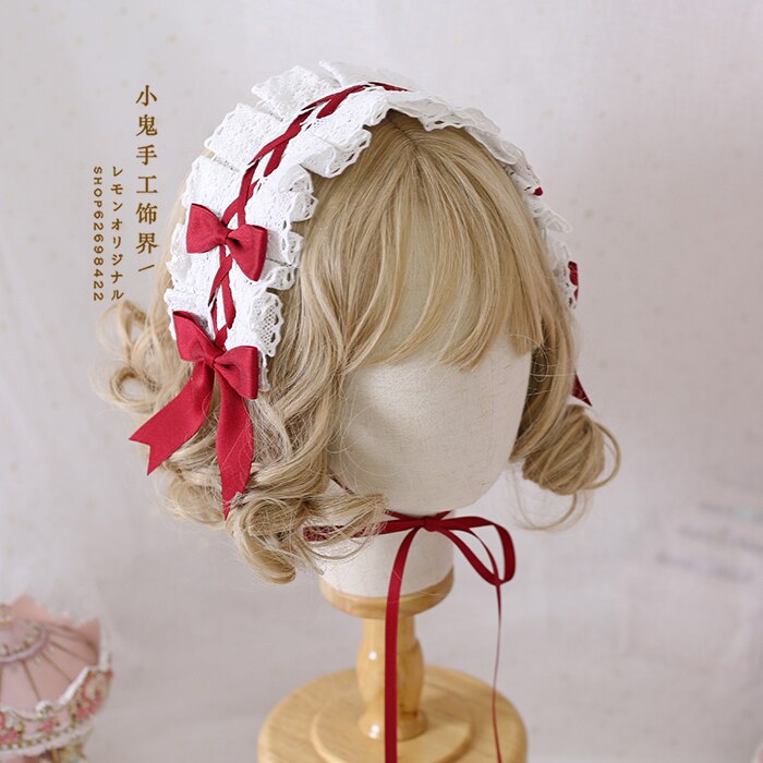 Mignon bébé dentelle nœud papillon Lolita bandeau cheveux multicolore pince à cheveux japonais doux soeur KC bandeau cheveux accessoires Cosplay