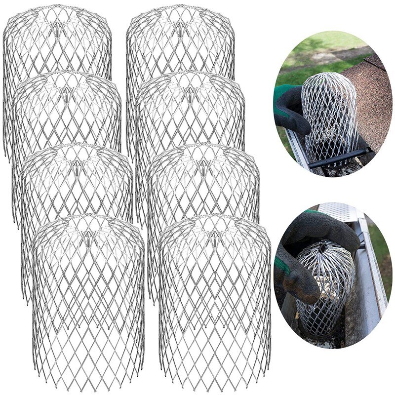 8PCS Leaf Filter Mesh Anti-Leaf Filter Mesh Garden Eaves Drain Pipe Filter Cap Free Telescopic Filter Mesh