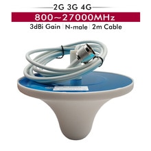 800-2700 MHz 3dBi Gain Indoor Omni Ceiling Antenna with N-male Connector 2 Meter Cable for 2G/3G/ 4G Cell Phone Signal Repeater