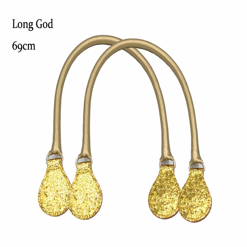 Longo falso couro alças redondas alça de cinto d fivela gotas para clássico mini obag cesta balde chique o bolsa acessórios: Long Shiny God