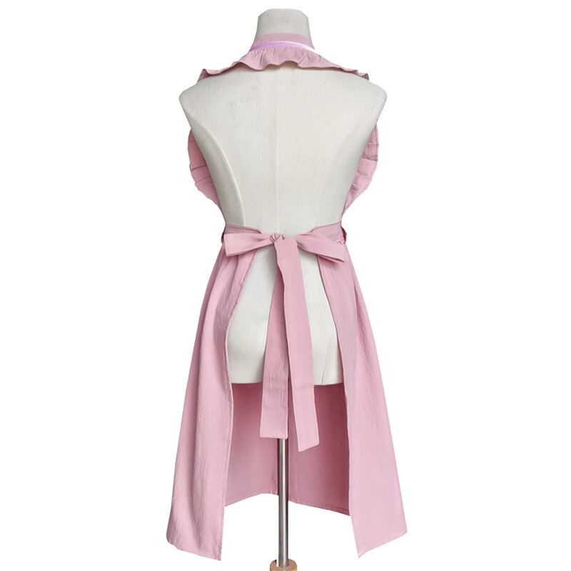 Neue Gewaschen Baumwolle Leinen Küche Schürze Für Kochen Backen Blume Einkaufen Rüschen Arbeit Sauber Schürze für Frau Uniform Dame Kleid
