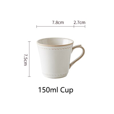 Retro Embossing Bone China Dinner Plates Flower Shape Wedding White Charger Plate Bowls Dishes and Plates Sets Kitchen Supplies: 150ml Cup