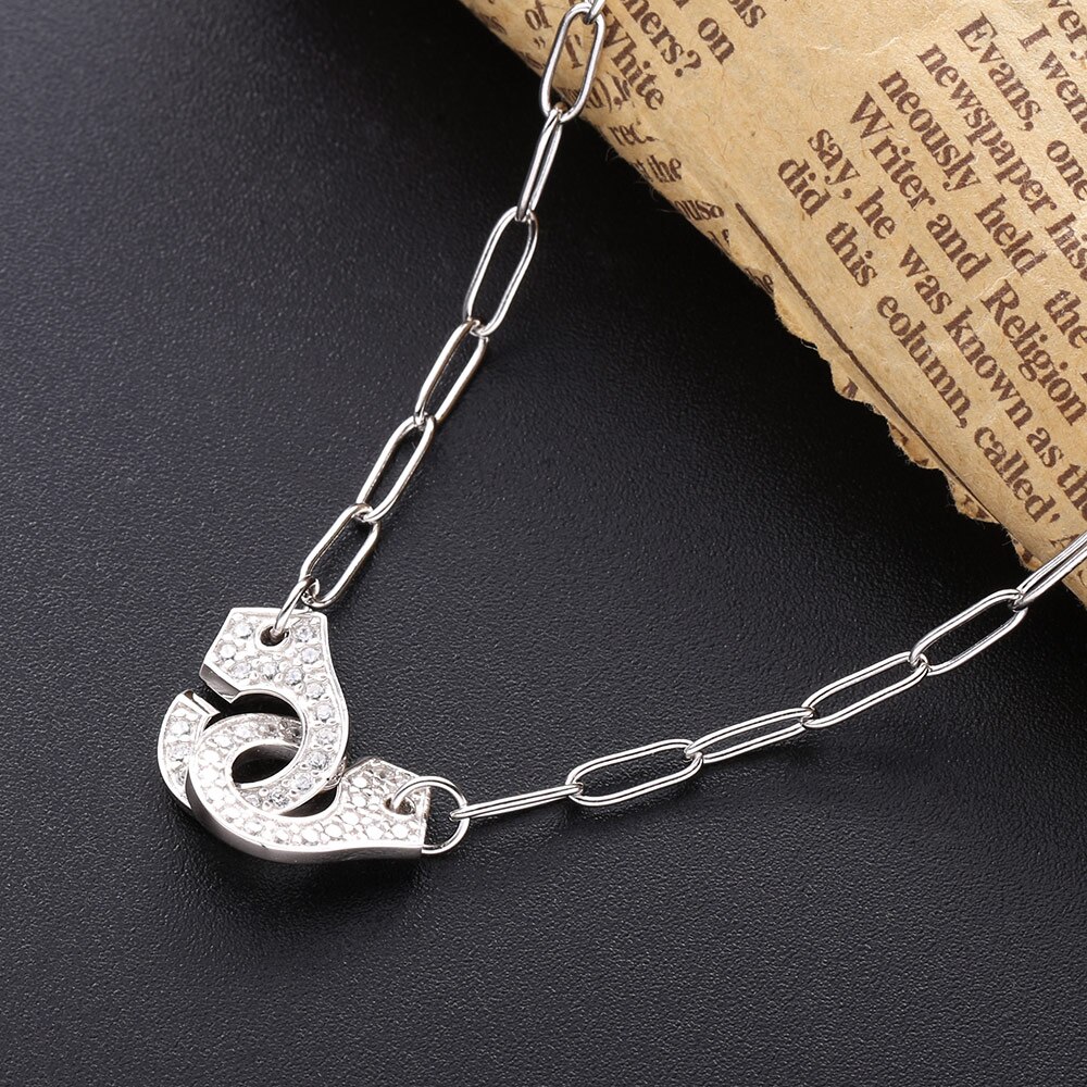 Shadowhunters 925 prata esterlina algemas pingente colar com clara pedra cheia corrente colar prata chocker para o presente de luxo