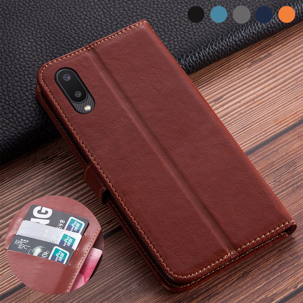 Luxury Flip book leather case on For Samsung Galaxy A02 Cover Galaxy A02 A 02 case on For Samsung A02 SM-A022M A022F Cover coque