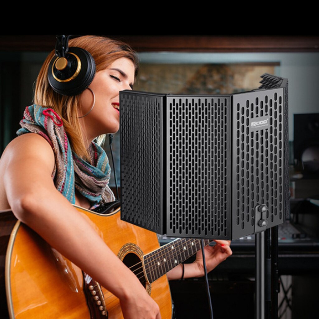 Studio Recording Mic Isolation Shield Absorbent Foam Foldable Acoustic Screen Microphone Isolation Isolator Shield