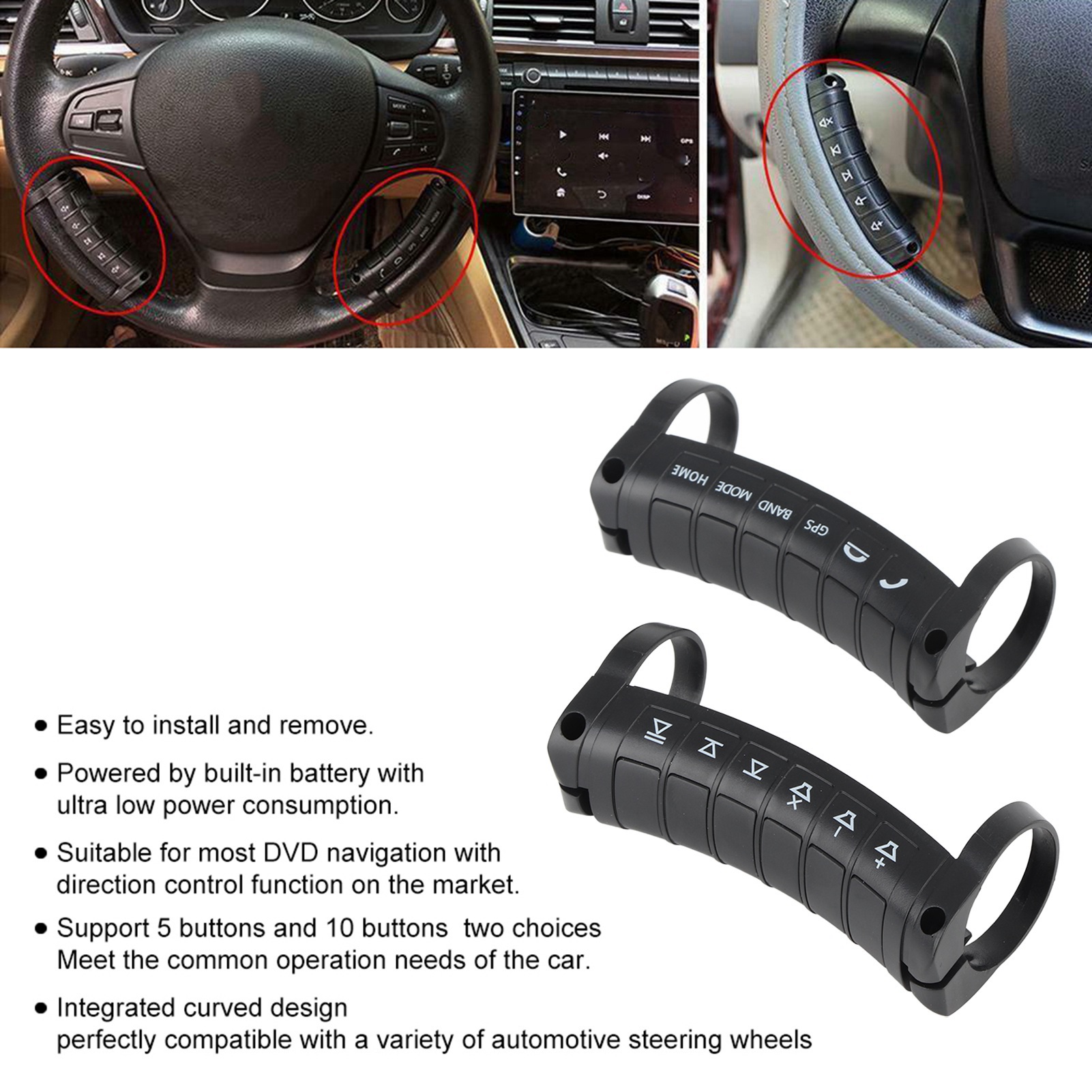 Telecomando universale per volante per auto Controller per pulsanti di navigazione DVD Wireless
