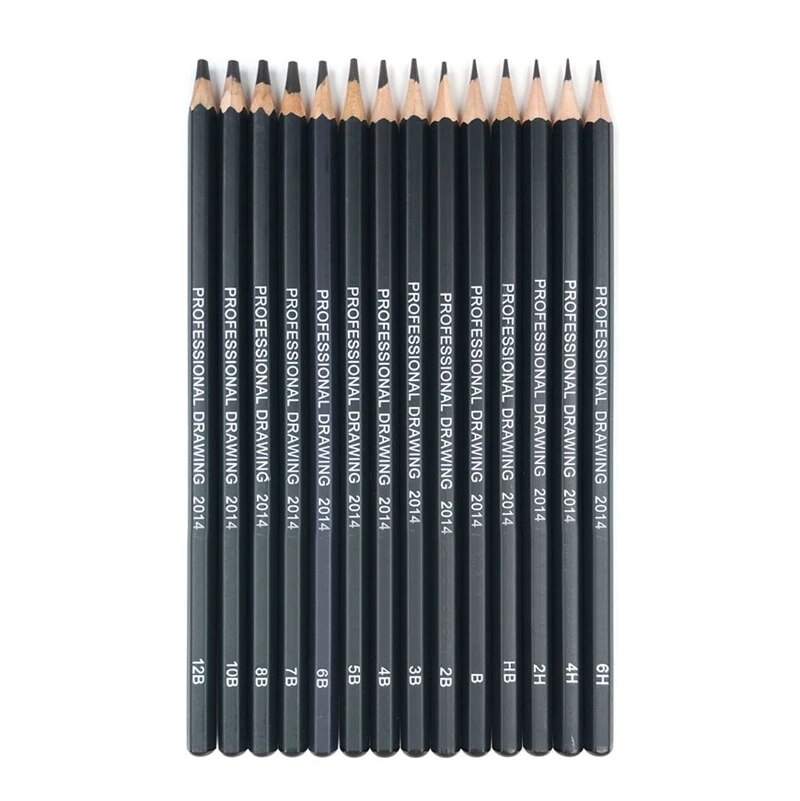 14 PCS/set Sketch Drawing Pencil Set 6H 4H 2H HB B 2B 3B 4B 5B 6B 7B 8B 10B 12B Painting Pencil Stationery Supplies