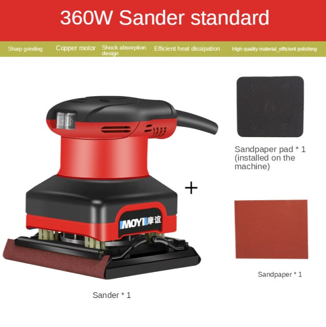 220V Sand paper machine grinding machine paint wall putty small polishing machine woodworking electric wood sanding machine: Green