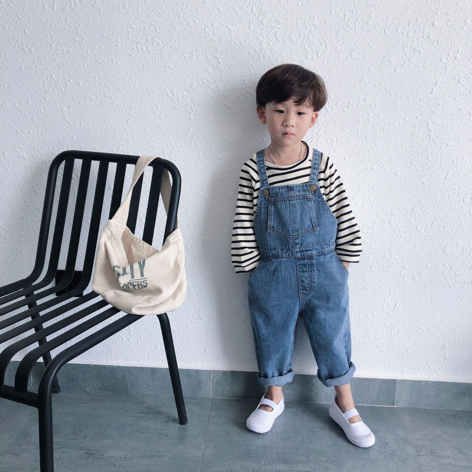 Di jeans per bambini Tute E Salopette 2020 primavera Nuovi bambino Ragazzi e Ragazze Della Bretella Dei jeans Capretti del cowboy Tute E Salopette Ragazze Cinghia Dei Pantaloni Dei jeans 2-7Y