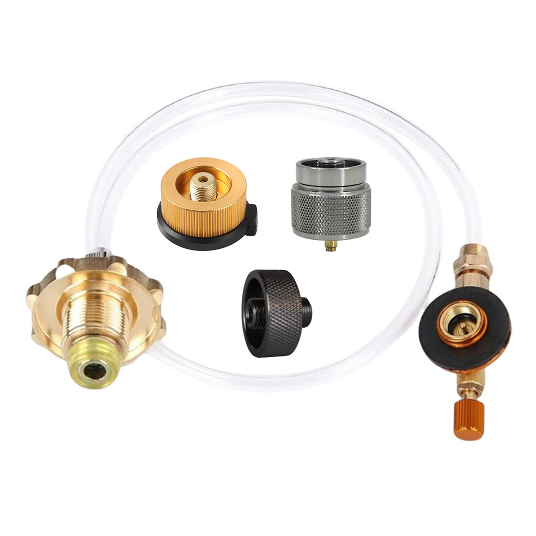 Adaptador de llenado de cilindro para exteriores asiático, estufa de Gas para acampar, adaptador de recarga de Gas, accesorios de conector de horno de tanque de Gas: Blanco