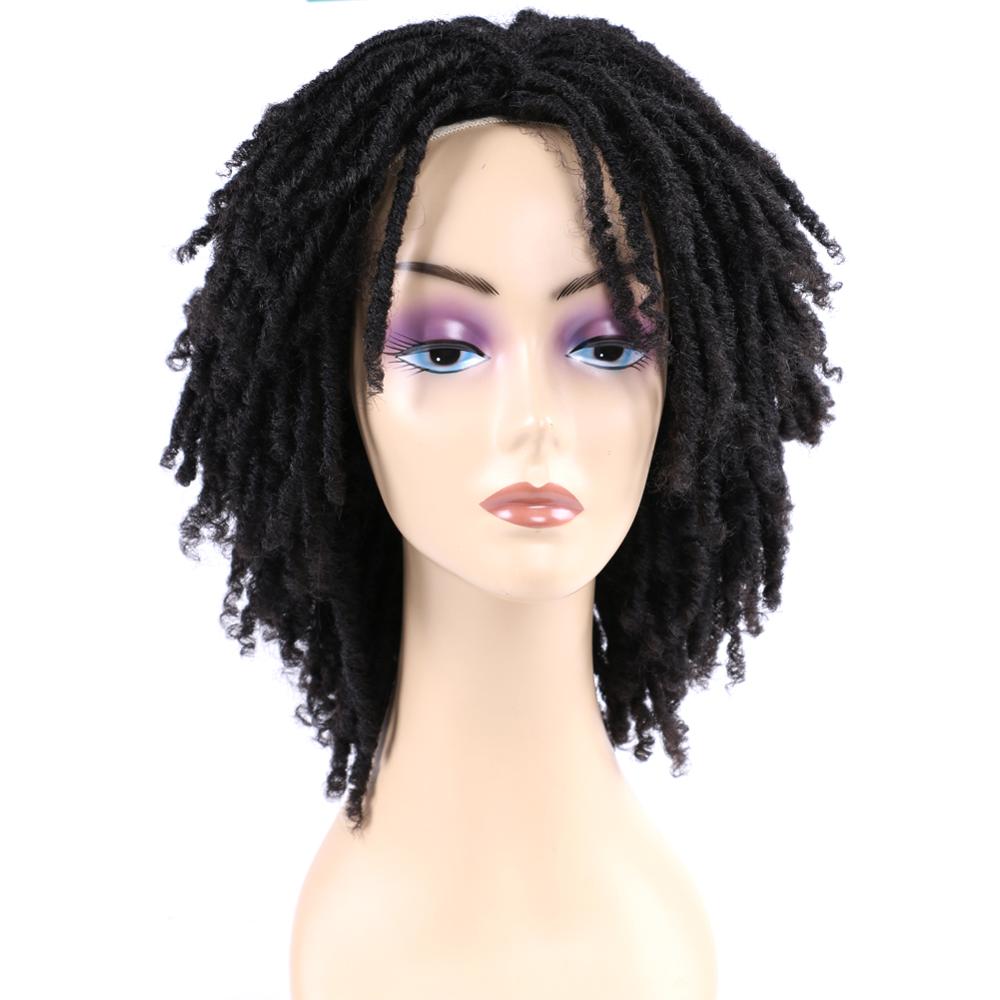 Ombre rastaperuukki lyhyet kiharat synteettiset punotut peruukit mustille afrikkalaisille naisille soku roll twist peruukit päivittäinen vaihto