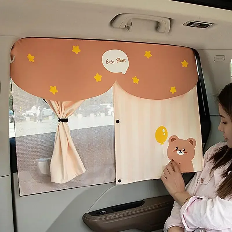 Parasoles para ventana lateral de coche, malla magnética Universal, cortinas protectoras de privacidad, protección UV contra el calor de doble capa, parasol para el lado trasero