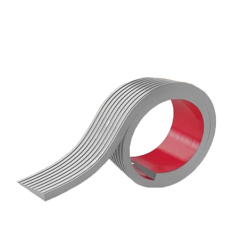 1 Pc 1 M/39.37 Inch Deuropening Drempel Oprit Zelfklevende Pvc Rubber Oprit Slijtvast Gestreepte trap Anti Slip Tape: GRIJS