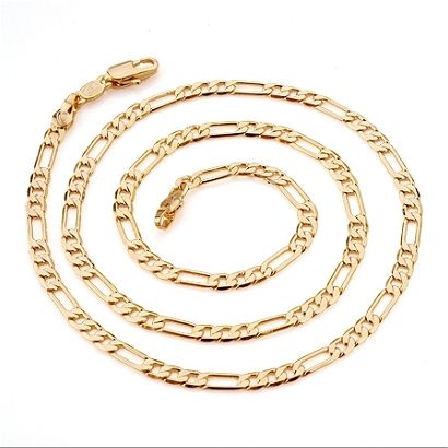 Männer/Frauen Halskette Kette, Gold Farbe Halsketten Schmuck, freies Versand1N18K-33