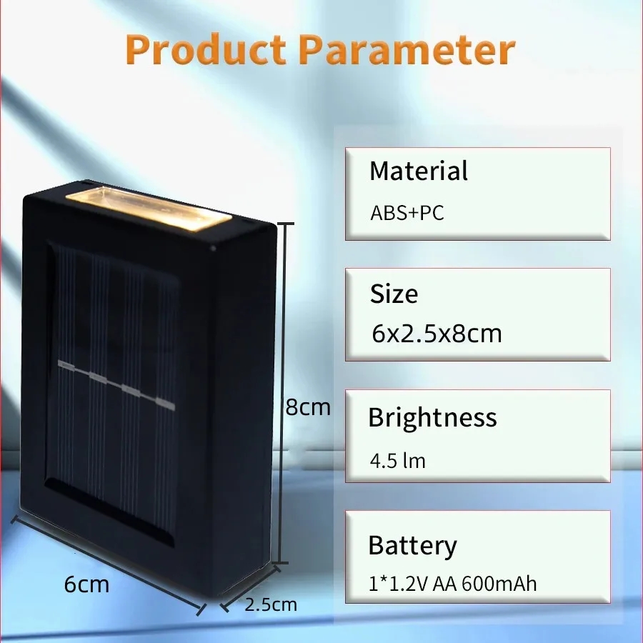 Zonne-Energie Op En Neer Spotverlichting Buiten, Straatmuurlicht Zonlicht Op Zonne-Energie Waterdichte Zonnelamp Tuin Decoratief
