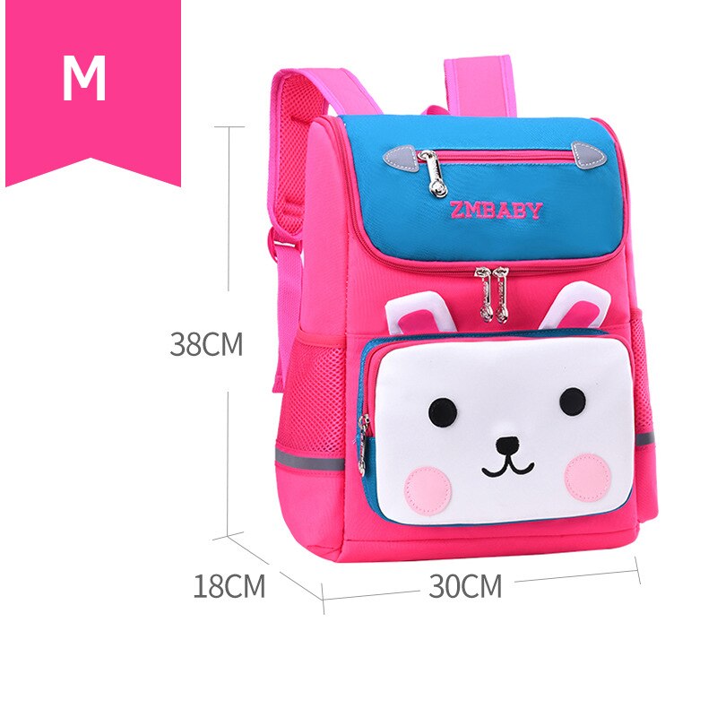 Leuke Cartoon Konijn Prinses School Rugzak Voor Meisjes 3 Maten Primaire Schooltassen Kids Travel Rugzakken Mochila Escolar: M rose rabbit