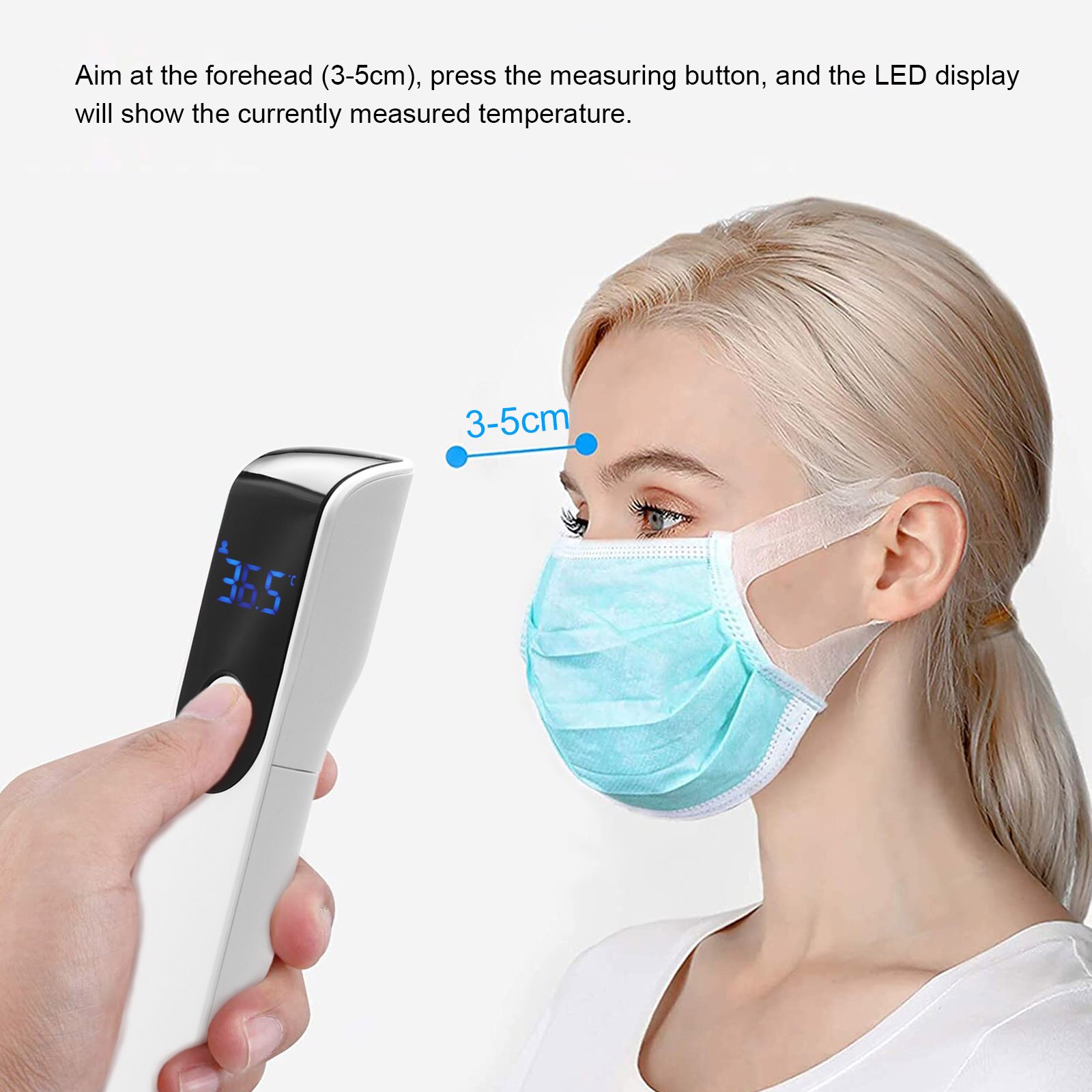 Non-Contact Thermometer IR Infrared Sensor Handheld Forehead Body Object Temperature Thermometer Temperature Measurement LED