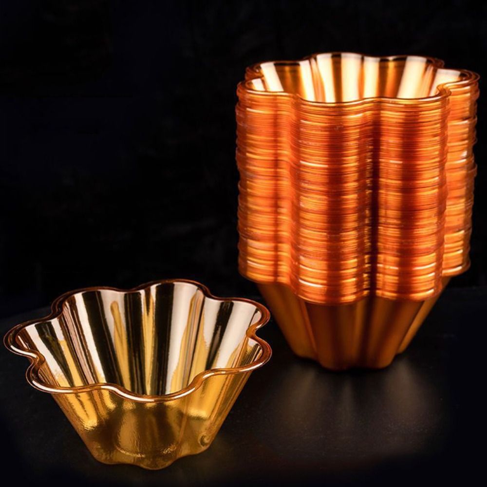 50 plastikowe kubki do lodów w kształcie kwiatka, przezroczyste, jednorazowe, pogrubione, 250ml/300ml kubki do deserów, jogurt: Brązowy