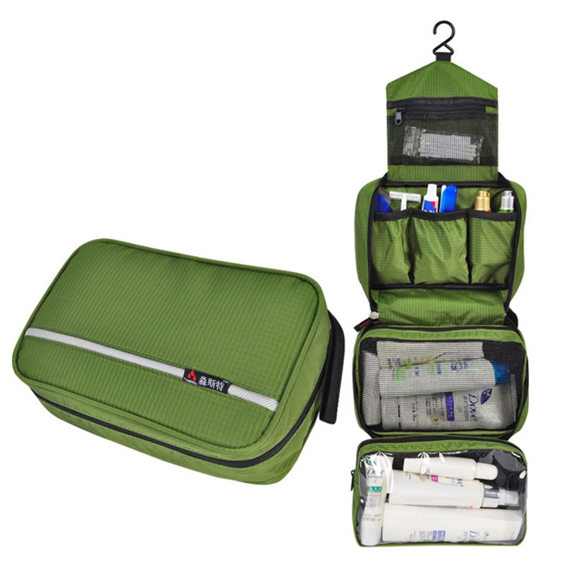 Klsyanyo Multi-funktionale Wasserdichte Kompakt Hängen Kosmetische Reisetasche Toiletry Neceser Waschen Tasche Make-Up Necessaire Organizer: Green