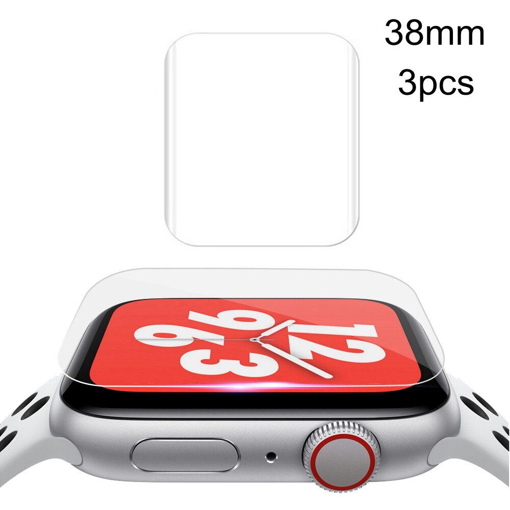 Couverture de Film 3 pièces pour Apple 4 3 2 1 iWatch Smart Watch protecteur d'écran Anti-déflagrant couverture complète haute définition Anti-choc: 3pc 38mm