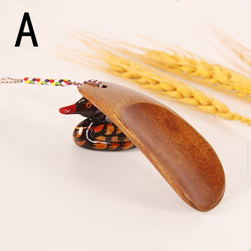 Long 25cm 40cm 54cm Craft Wooden Shoe Horn Dutch Wood Handle Shoehorn Lifter with Hanging Rope for Shoes Accessorie Horns: 9cm