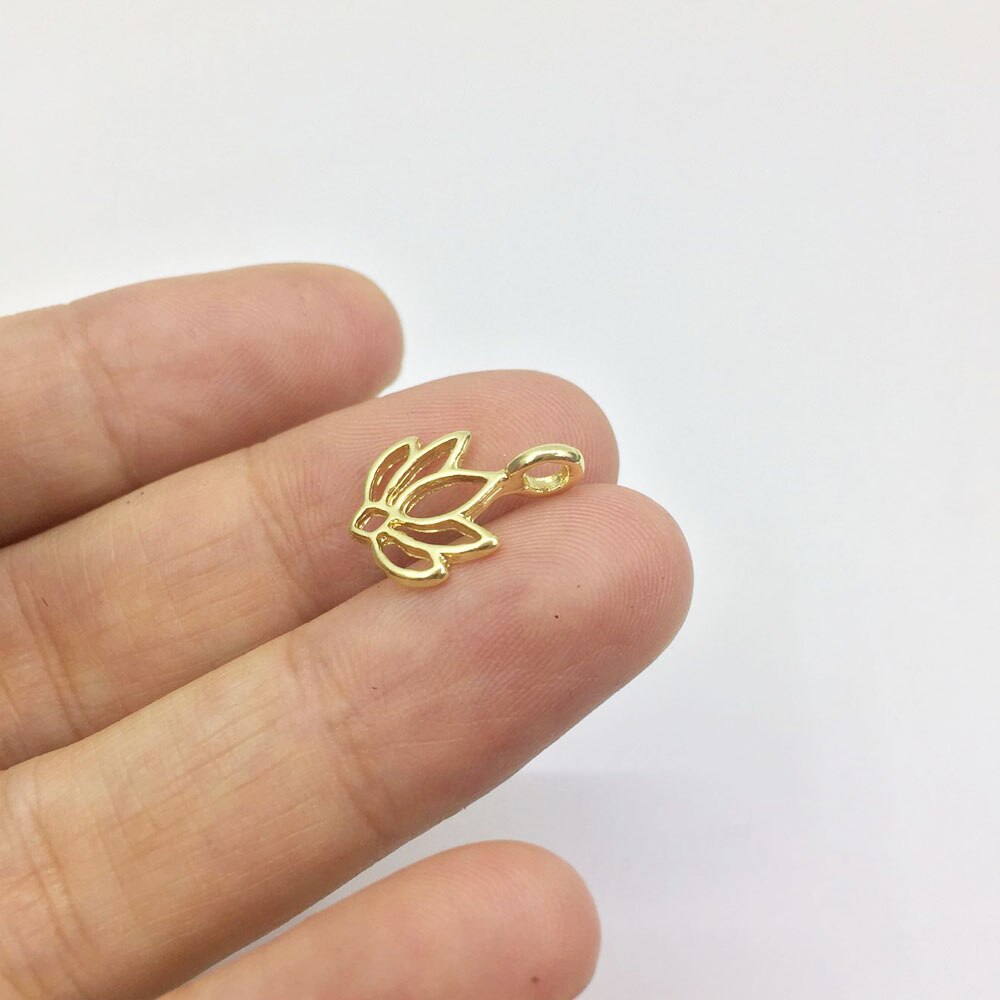 Eruifa pretty 20 kpl 12*10mm mini lotus sinkkiseoksesta hurmaa kaulakoru, korvakoru rannekoru koru itse tehty käsintehty 2 väriä: Kulta-