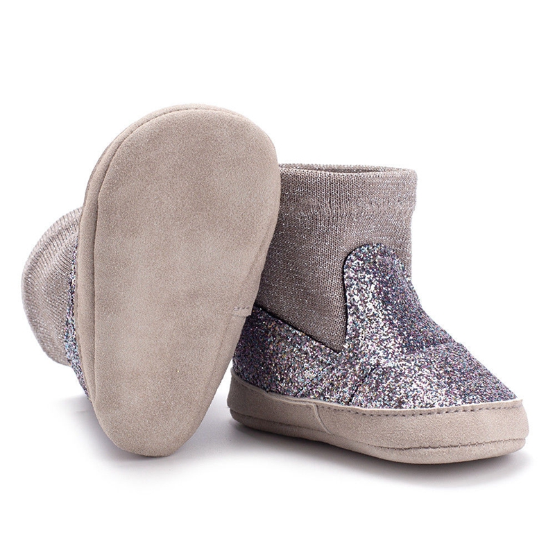 Neugeborenen Baby Mädchen Glitter Pailletten Bling Weiche Sohle Prinzessin Stiefel 0-18 Monate Casual Shiny