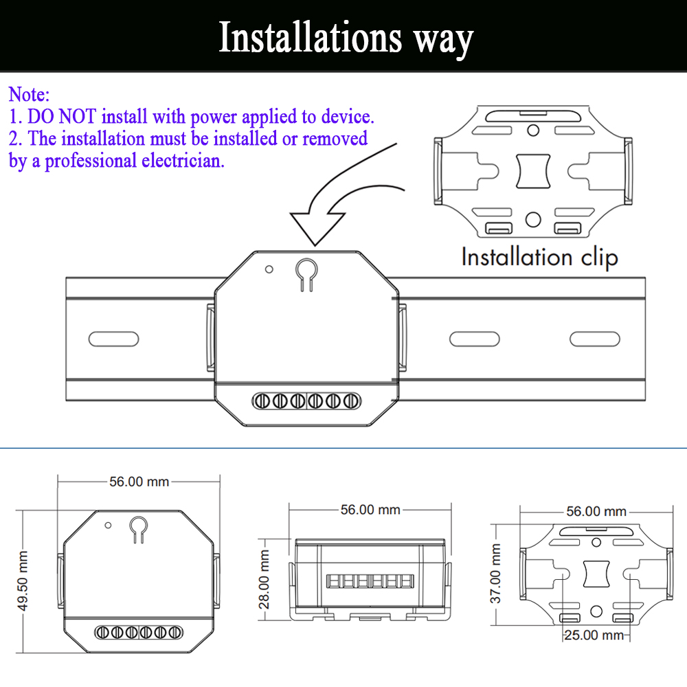 DALI AC-Triac-Dimmer DT-C mit Druckschalter, dimmbarer hinterer DT4-Kantendimmer für einfarbige dimmbare LED-Lampen, AC100–240 V, 360 W