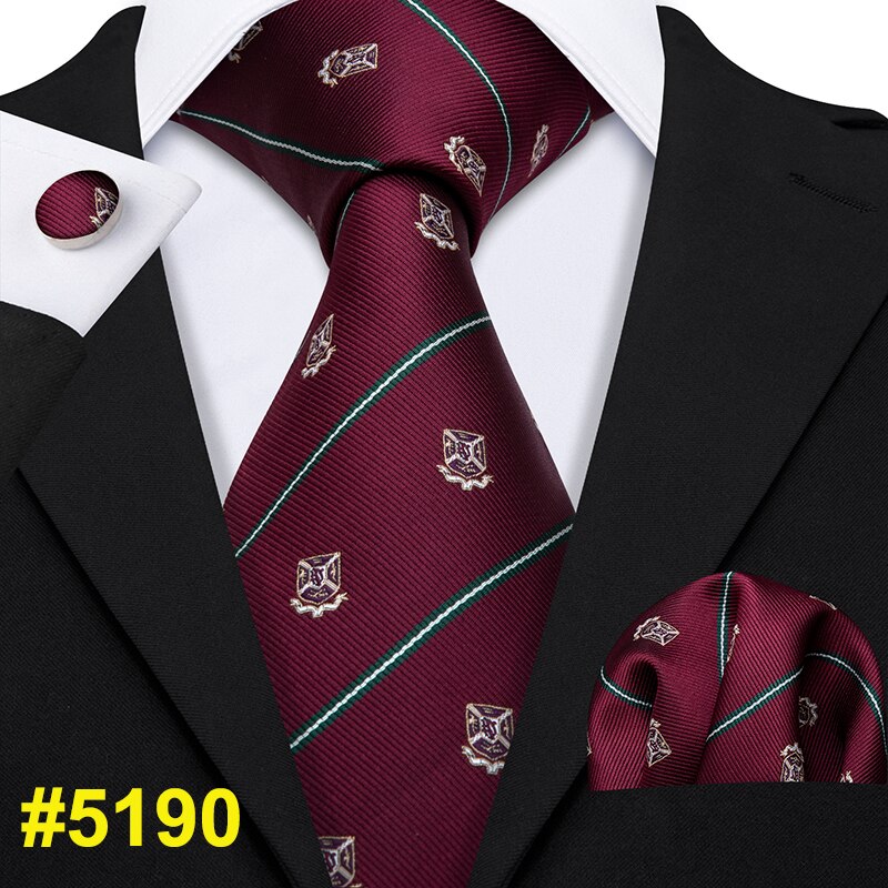 Cravate 100% soie pour hommes, Plaid rouge, Jacquard tissé, ensemble de boutons de manchette, cravate de cou, fête d&#39;affaires