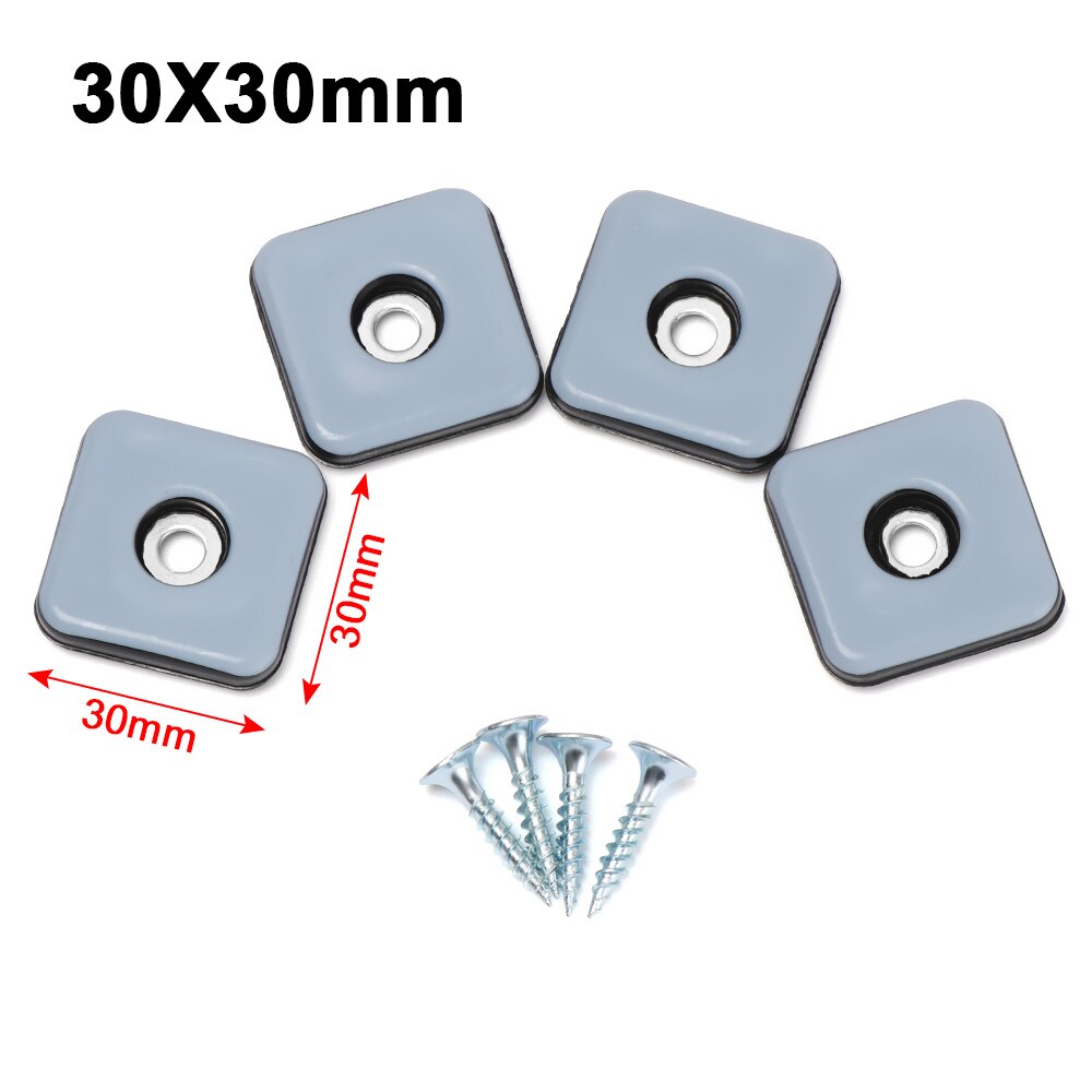 Tapis coulissant épais et doux, 8 pièces, facile à déplacer, base de Table pour meubles lourds, pieds de protection, tapis de sol Anti-abrasion avec vis: 30x30mm