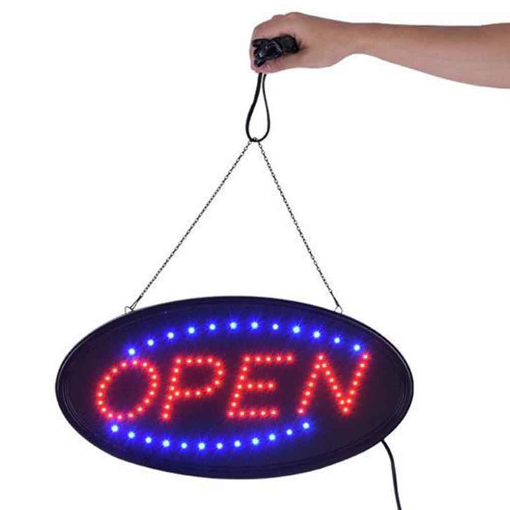 LED Open Sign Bars Shops US Plug Cafe Show Window Florist Advertising LIghts Practical Salon PVC Easy Install Business Store