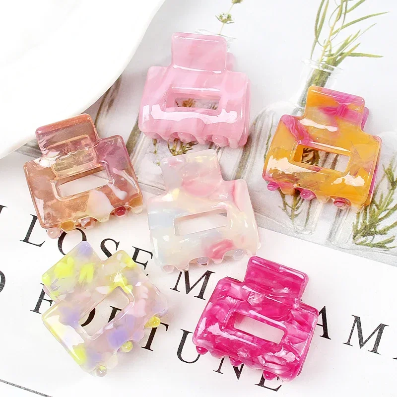 Bgffuy léopard corée acétate creux coloré Mini griffes de cheveux crabe pinces à cheveux pour enfant filles épingles à cheveux accessoires de cheveux Barrettes