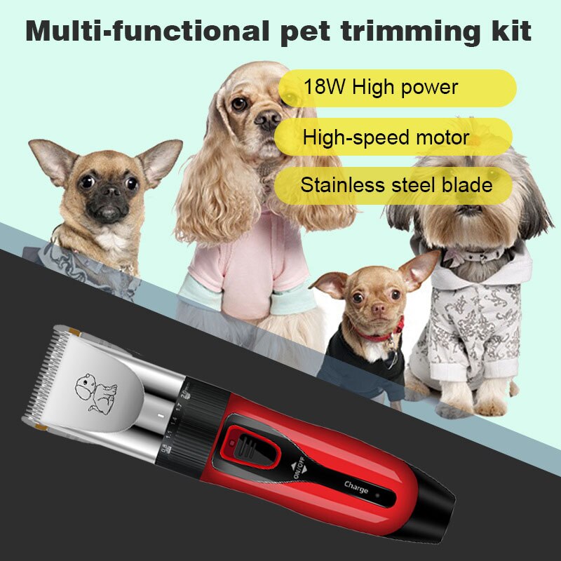 Dog Clipper Pet Grooming Tool Kit Cat Hair Trimming Puppy Scissors Rabbit Shaver USB Rechargeable Electric Clippers