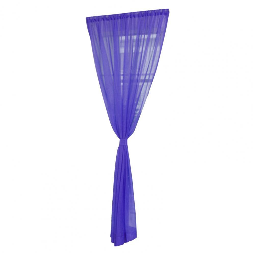 Sheer Curtain Eye-catching Window Drape Smooth Surface Washable Useful Practical Material Tulle Curtain: PURPLE